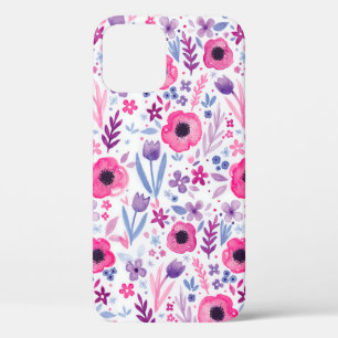 Pretty watercolored floral pattern. Hand-painted p Case-Mate iPhone Hülle