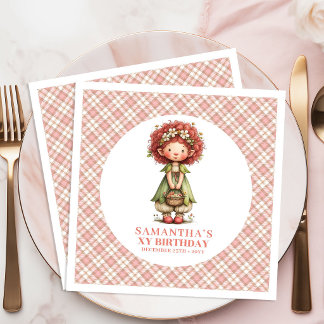 Pretty Whimsy Pink Fairy 2nd Birthday Party Napkin Serviette