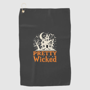 Pretty Wicked Halloween Haunted House_1 Golfhandtuch