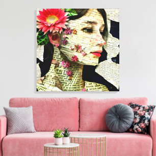 Pretty Woman Art Collage Leinwanddruck