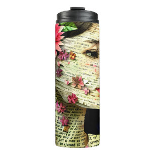 Pretty Woman Art Collage   Thermosbecher
