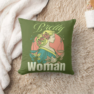 Pretty Woman – Faszinierende Schönheitsillustratio Kissen