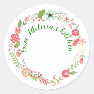 Pretty Wreath from the Kitchen Runder Aufkleber