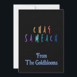 PrettyColorful Chag Sameach JewishFestivalGruß Feiertagskarte<br><div class="desc">Ein modernes,  farbenfrohes Chag Sameach Textdesign bedeutet glückliche Ferien ist ein guter Gruß für viele der verschiedenen jüdischen Festivals.</div>