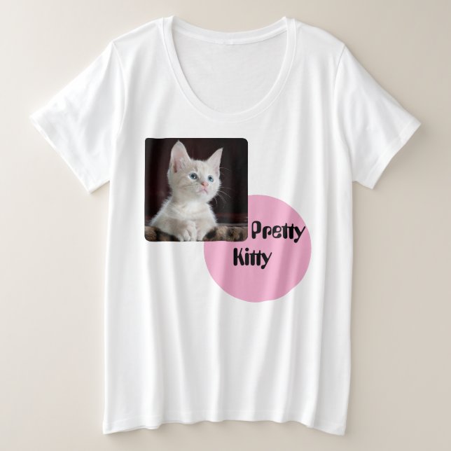 Prety Kitty Große Größe T-Shirt (Design vorne)
