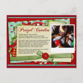 Pretzel Candy Christmas RECIPE CARD Feiertagspostkarte