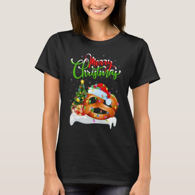 Pretzel Food   Xmas Decorations Santa Pretzel Chri T-Shirt (Vorderseite)