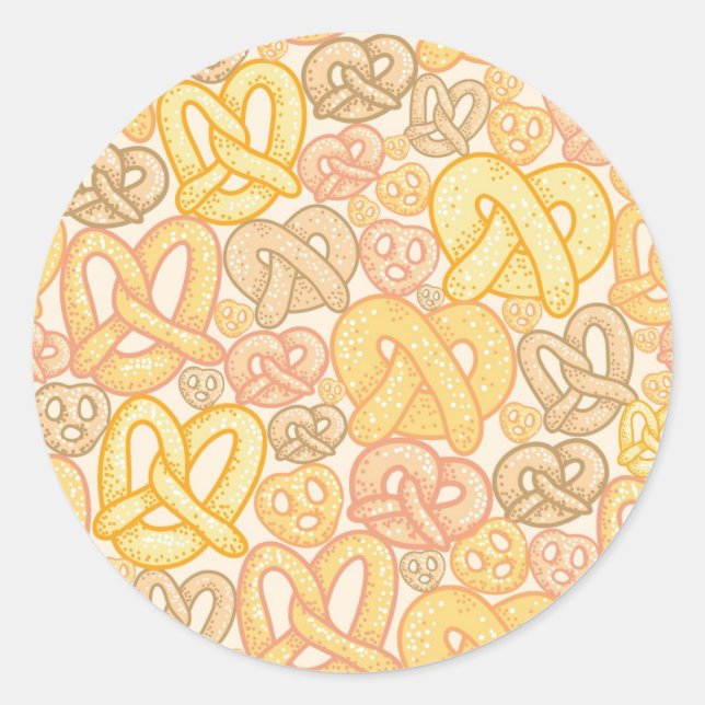 Pretzel Muster Runder Aufkleber (Vorderseite)