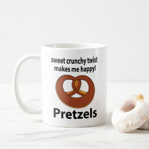 Pretzel Sweet Crunchy Drehung macht mich glücklich Kaffeetasse