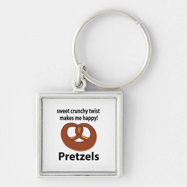 Pretzel Sweet Crunchy Drehung macht mich glücklich Schlüsselanhänger (Vorne)