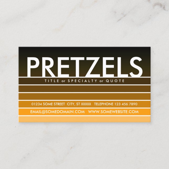 PRETZELS Orange Swatch Visitenkarte (Vorderseite)