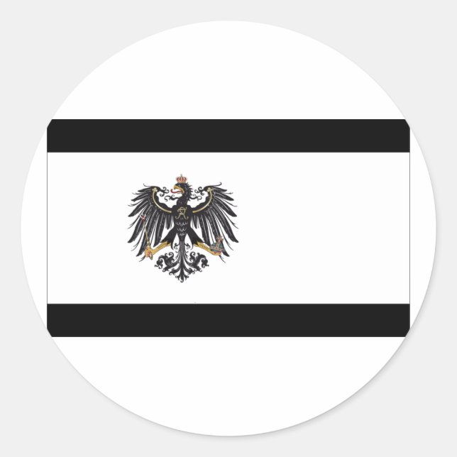 Preussen (1892-1918) preußische Flagge Runder Aufkleber (Vorderseite)