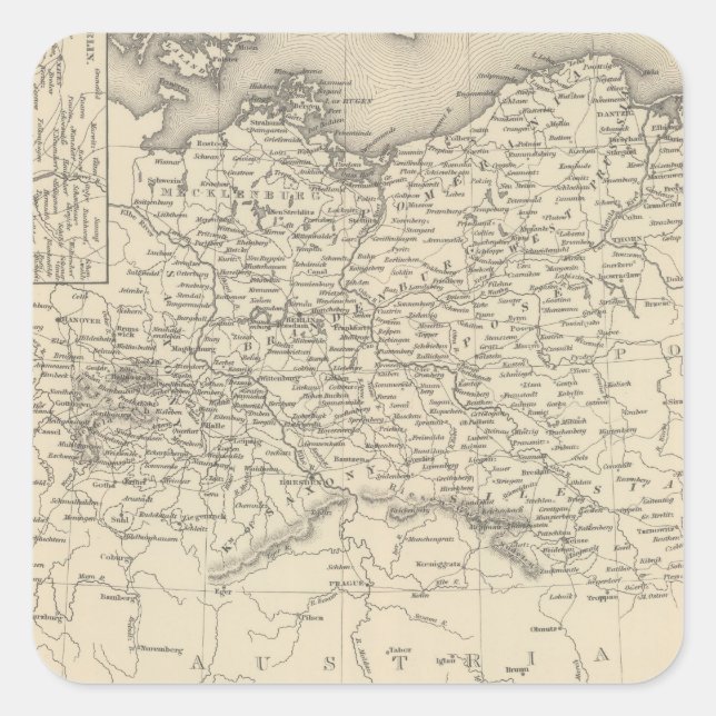 Preußen 6 quadratischer aufkleber (Vorderseite)