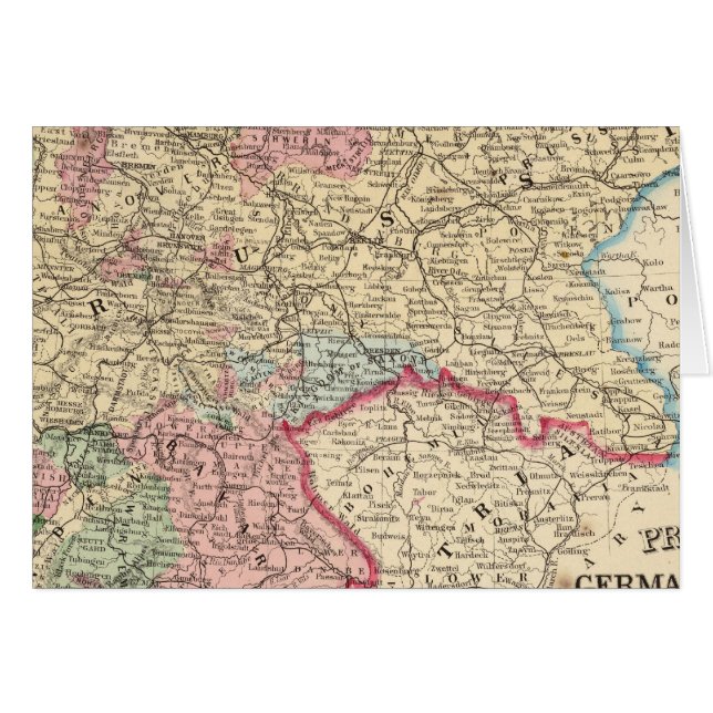 Preußen, deutsche Staaten Karte von Mitchell (Vorderseite (Horizontal))