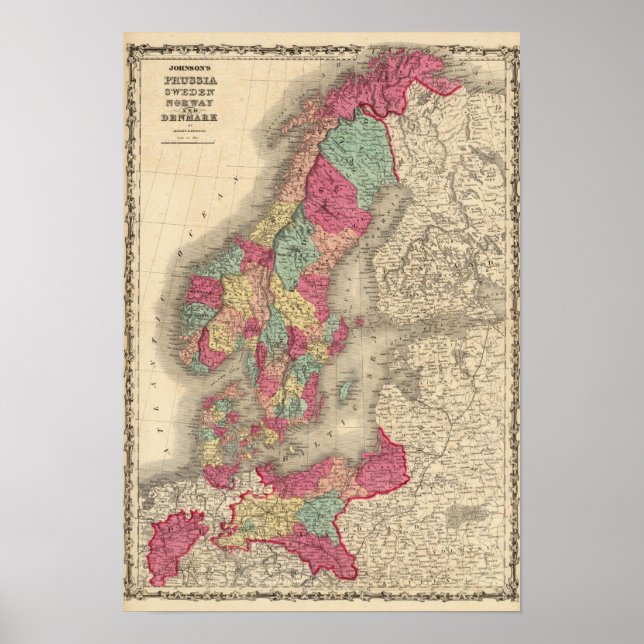 Preußen Schweden Norwegen und Dänemark Poster (Vorne)