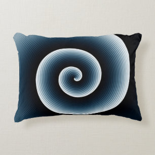 Preußisch Blue Spiral Muster Dekokissen