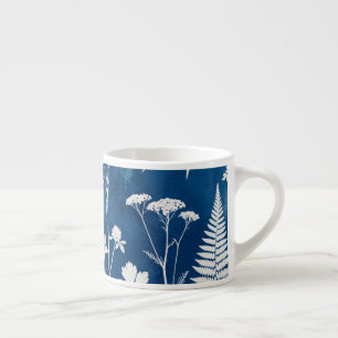 Preußisch Indigo Blau Cyanotyp Farn Botanische Kun Espressotasse