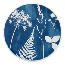 Preußisch Indigo Blau Cyanotyp Farn Botanische Kun