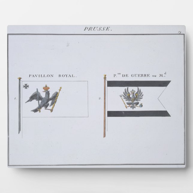 Preußische Flaggen, aus einem französischen Flagge Fotoplatte (Vorderseite)