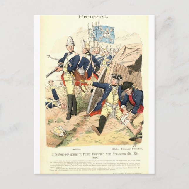 Preußische Fusiliers Postkarte (Vorderseite)