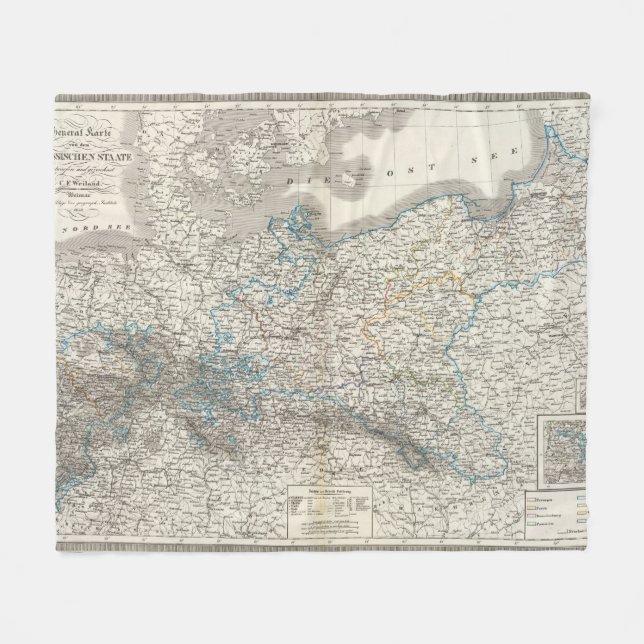 Preussische Staate - preussischer Staat Fleecedecke (Vorderseite (Horizontal))