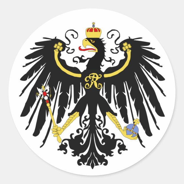 Preußischer Adler - Preußen - Reichsadle Runder Aufkleber (Vorderseite)
