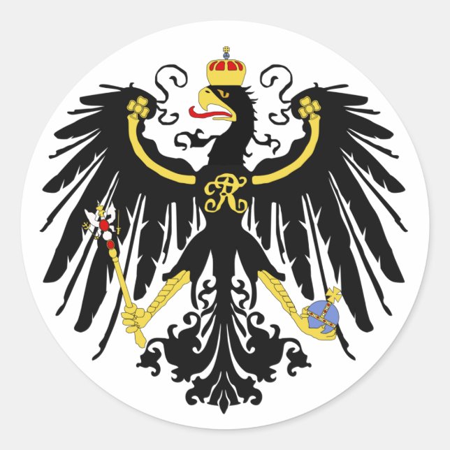 Preußischer Adler - Preußen - Reichsadle Runder Aufkleber (Vorderseite)