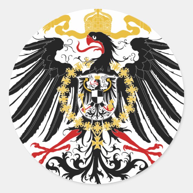 Preußischer Adler Rotes Schwarzes und Gold Runder Aufkleber (Vorderseite)