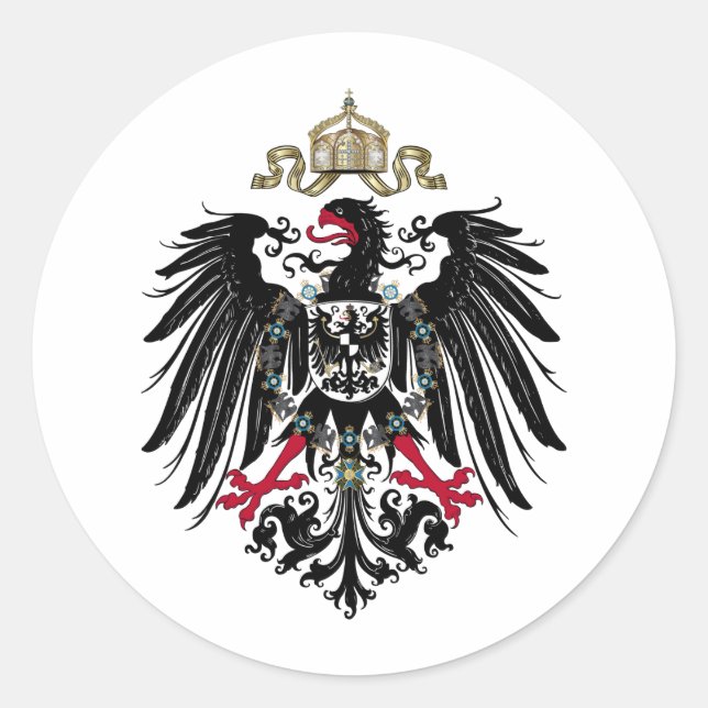 Preußischer Adler Runder Aufkleber (Vorderseite)