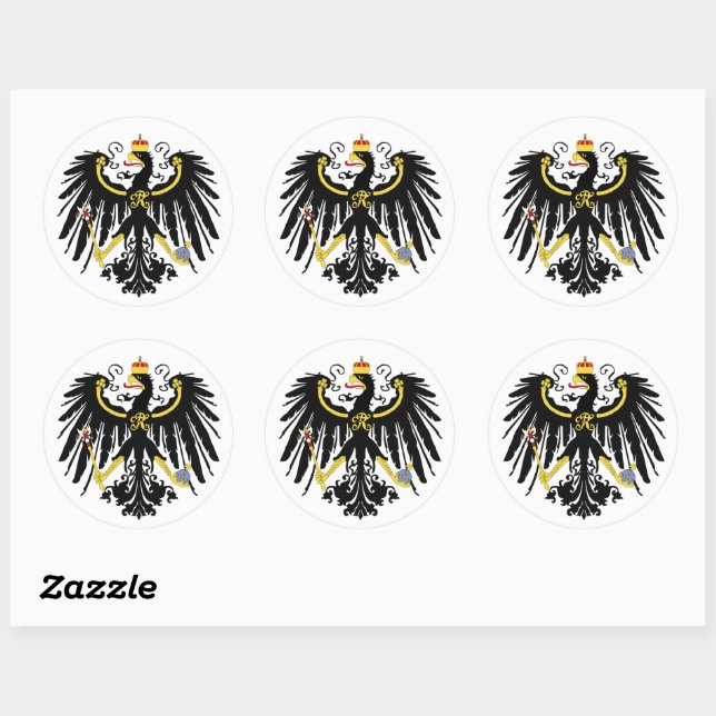 Preussisches Eagle - Flagge Preußens - Reichsadle Runder Aufkleber