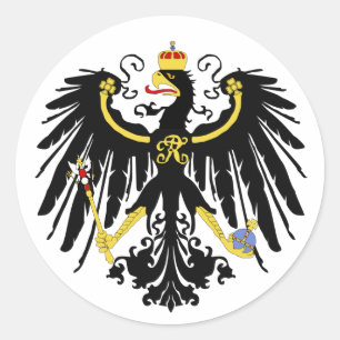 Preussisches Eagle - Flagge Preußens - Reichsadle Runder Aufkleber