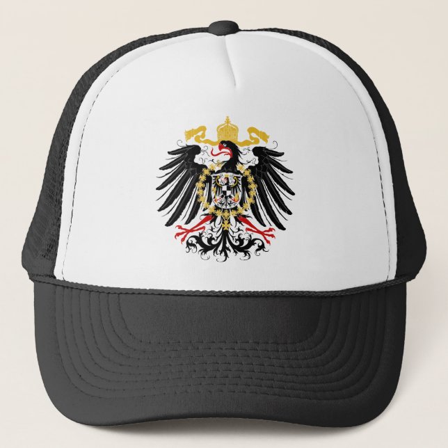 Preussisches rotes Schwarzes und Gold Eagles Truckerkappe (Vorderseite)