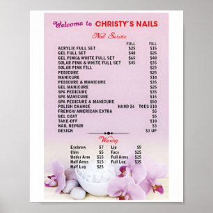 Price Nail Salon Posters Poster