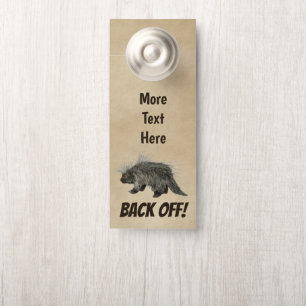 Prickle Porky auf altem Papier Türanhänger