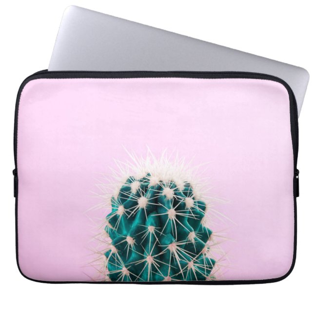 Prickley Kaktus auf Rosa Laptopschutzhülle (Vorderseite)