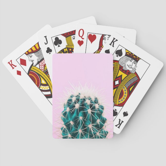 Prickley Kaktus auf Rosa Spielkarten (Rückseite)