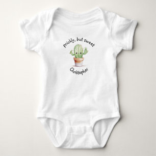 Prickly, aber Sweet Individuelle Name Wasserfarbe Baby Strampler
