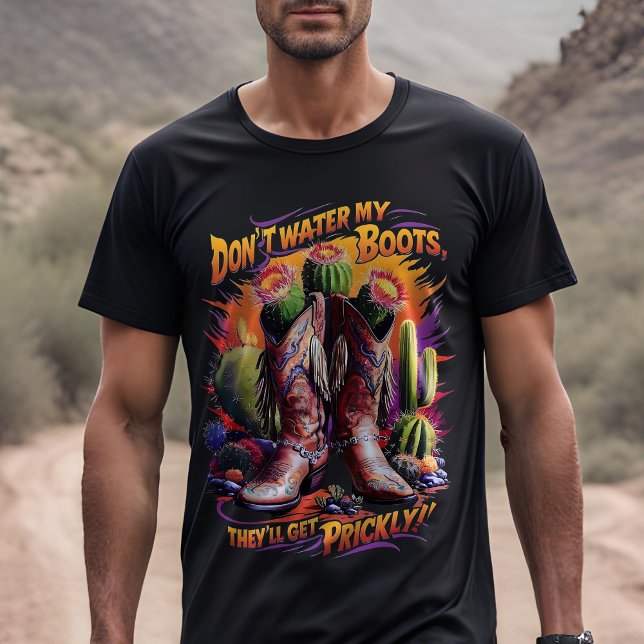 Prickly Cowboy Boots - Wüstenblüte T-Shirt (Von Creator hochgeladen)