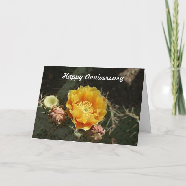 Prickly Pear Bloom Annivers Card Karte (Vorderseite)
