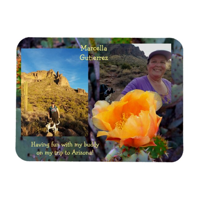 Prickly Pear Cactus Blume / Orange / Arizona USA Magnet (Horizontal)