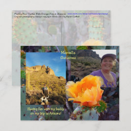 Prickly Pear Cactus Blume / Orange / Arizona USA Postkarte