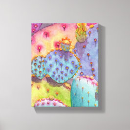 Prickly Pear Cactus Canvas Print Art Piece Leinwanddruck