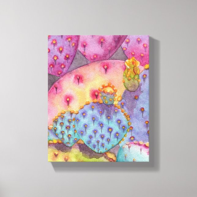 Prickly Pear Cactus Canvas Print Art Piece Leinwanddruck (Vorderseite)