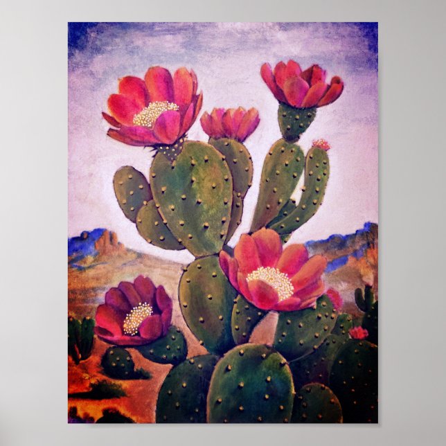 Prickly Pear Cactus in Sonoran Poster (Vorne)