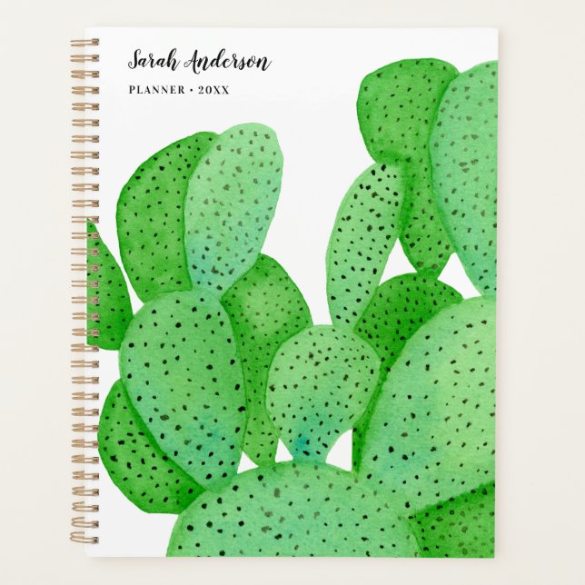 Prickly Pear Cactus Script Personalisiert Planer (Vorderseite)