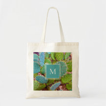 Prickly Pear Cactus Trendy Desert Monogram