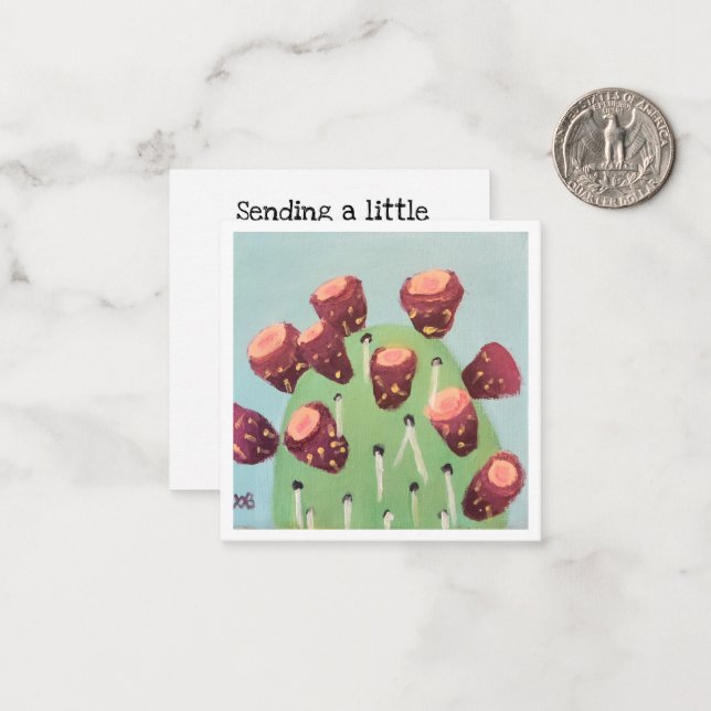 Prickly Pear Desert Cactus Mitteilungskarte (Vorderseite/Rückseite Beispiel)