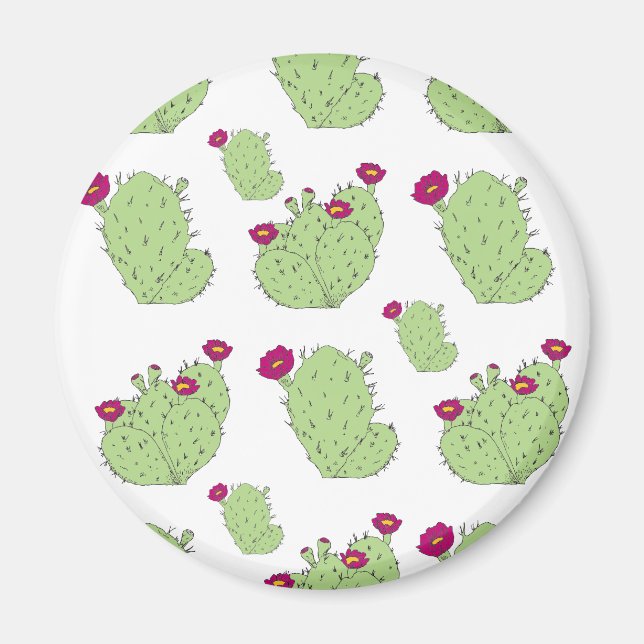 Prickly Pear Muster Texas Staat Pflanze Kaktus Lie Magnet (Vorne)