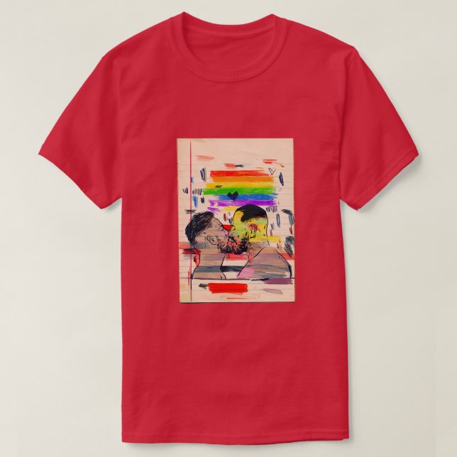Pride 2020 Zwei Männer küssen T-Shirt (Design vorne)