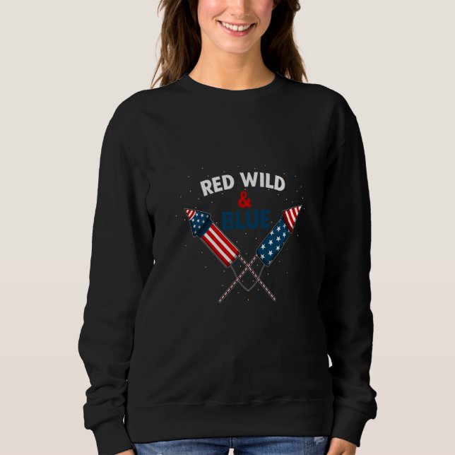 Pride 4th July USA American Flag Freedom Red White Sweatshirt (Vorderseite)